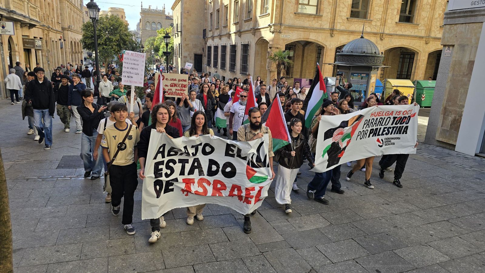 Manifestación por Palestina en Gran Vía