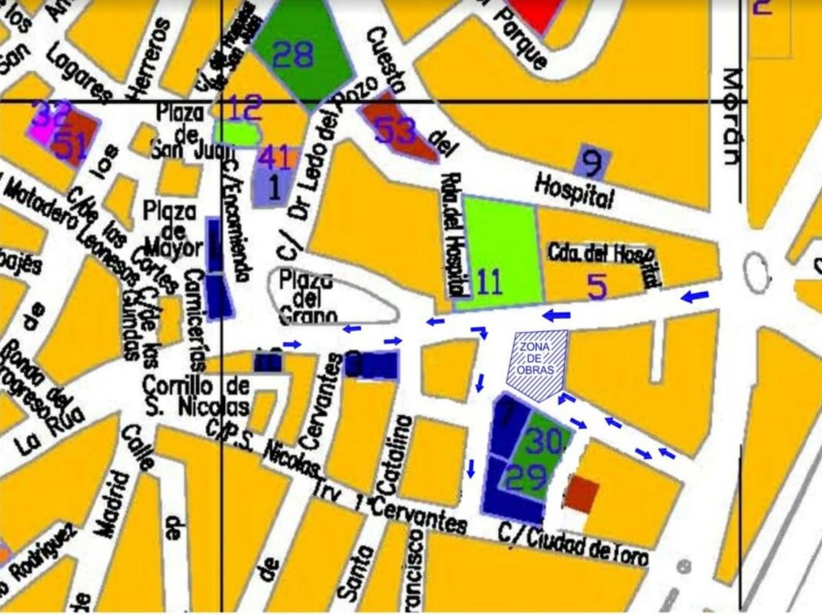 Plano cambios de tráfiuco en Benavente