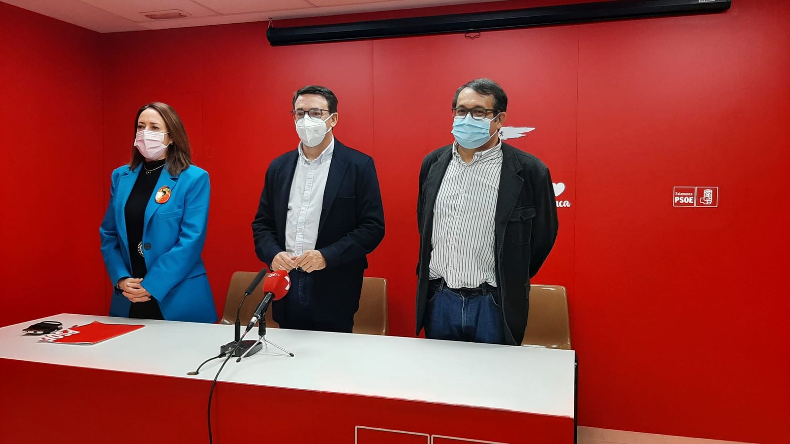Los procuradores del PSOE por Salamanca Rosa Rubio, Fernando Pablos y Juan Luis Cepa