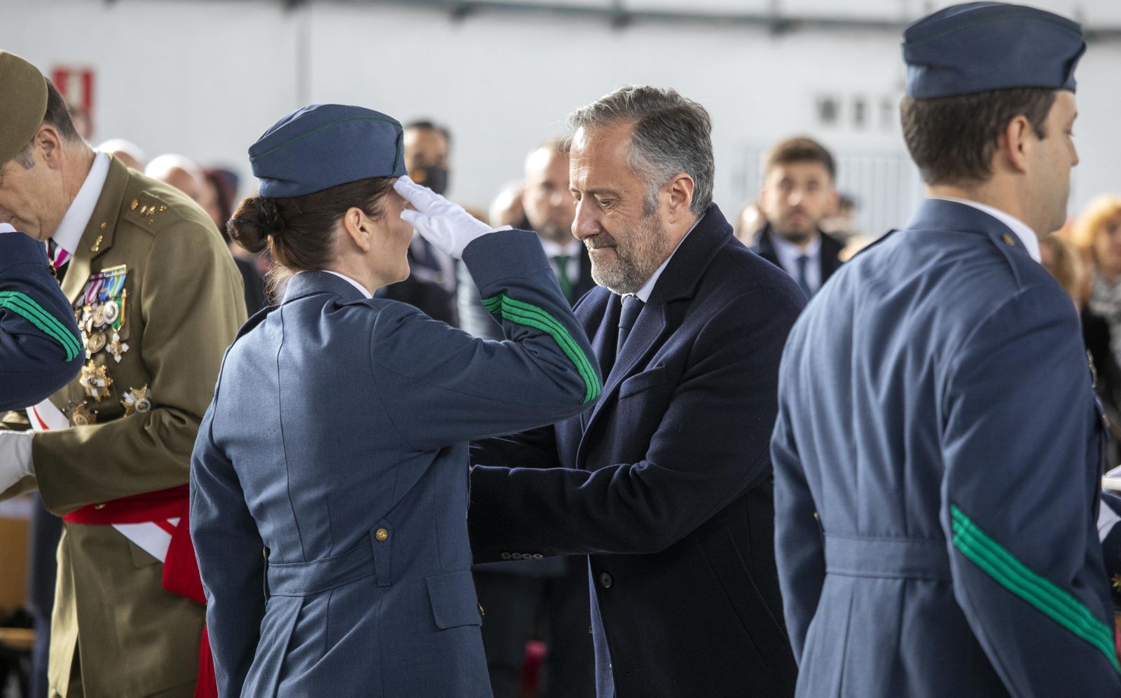 El presidente de las Cortes de Castilla y León, Carlos Pollán, asiste al acto de celebración de la Patrona del Ejército del Aire y del Espacio, Nuestra Señora de Loreto. ICAL