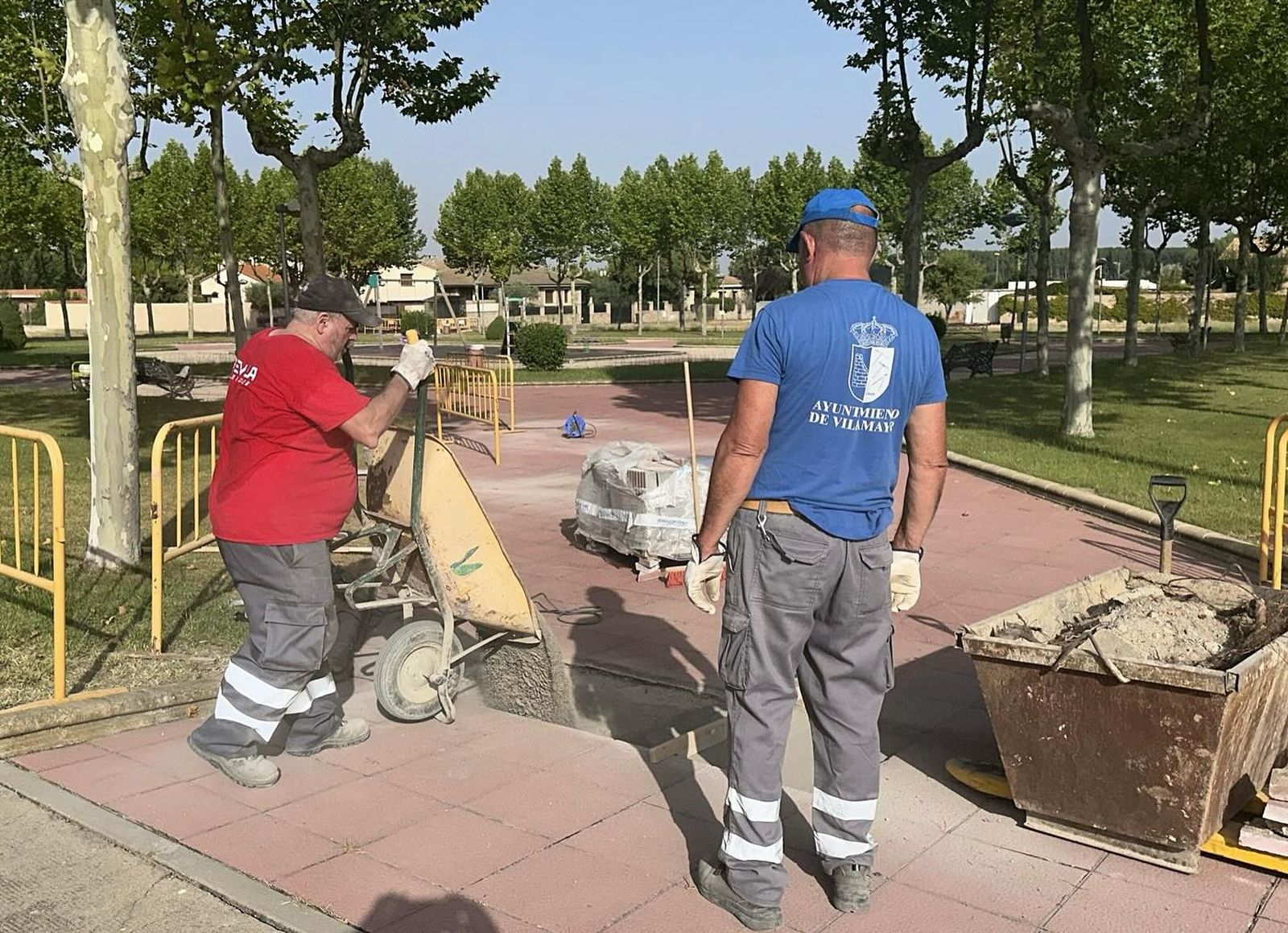 Trabajadores del Plan Planiel en Villamayor