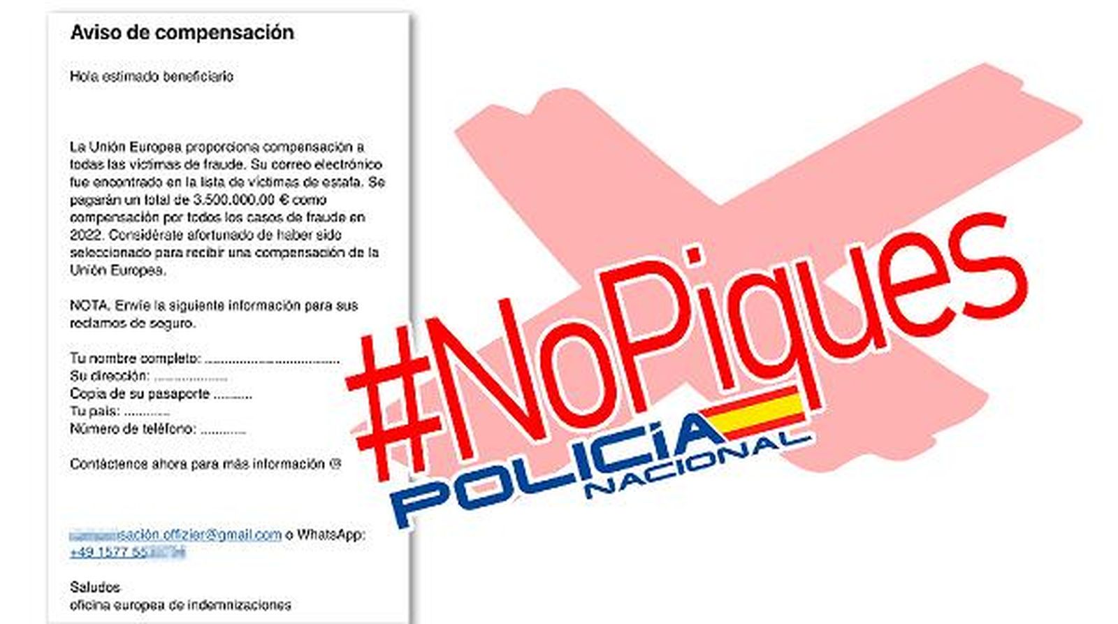 Imagen compartida por la Policía Nacional en sus perfiles oficiales