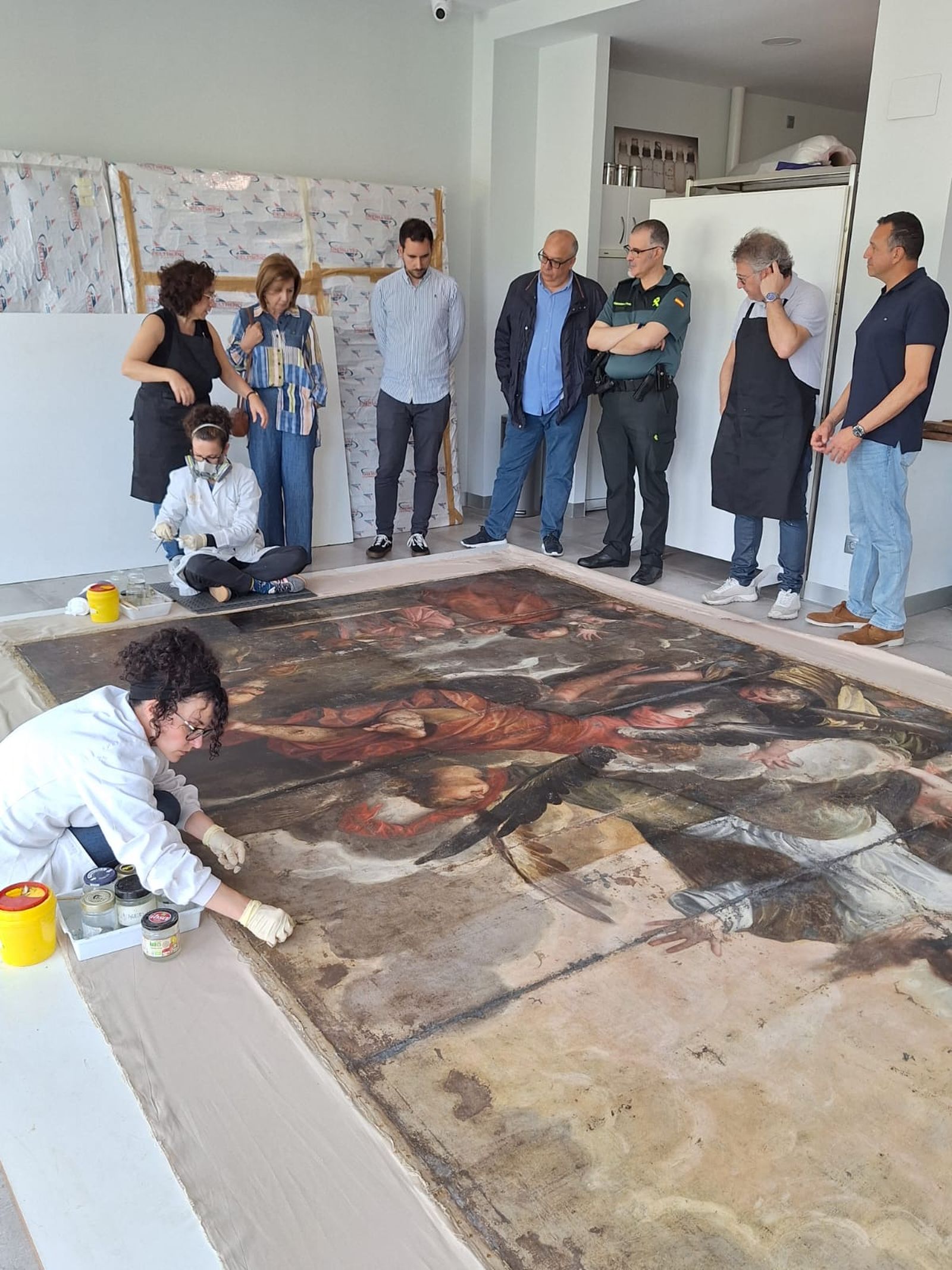 El taller Uffizi restaura el cuadro 'La Ascensión de la Virgen'