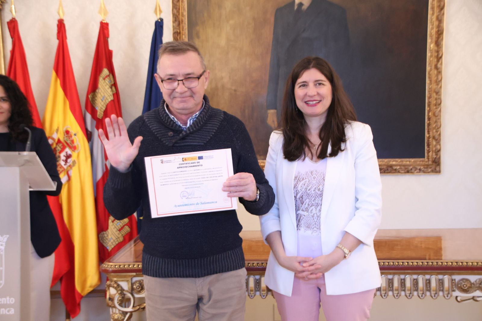 Entrega de diplomas de los primeros cursos de formación del proyecto Laboris Helmántica
