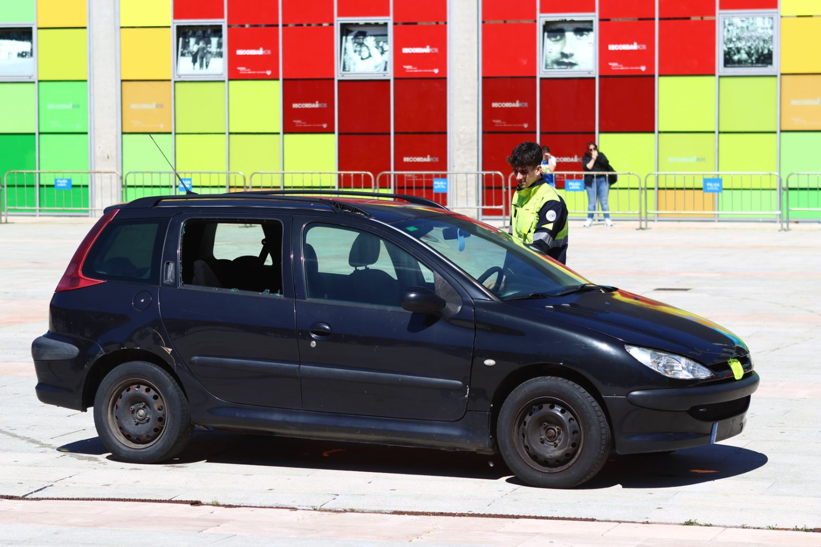 Simulacro de accidente de tráfico en la Plaza de La Concordia