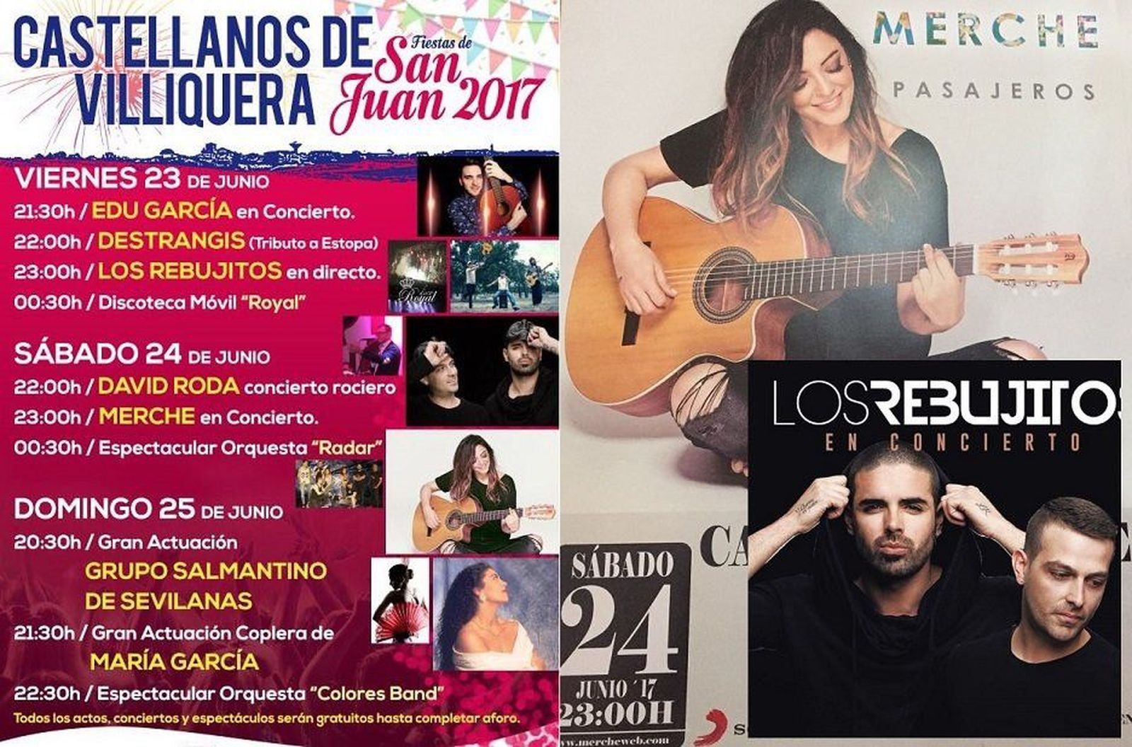 Merche y Los Rebujitos, platos fuertes de las Fiestas de San Juan de Castellanos de Villiquera