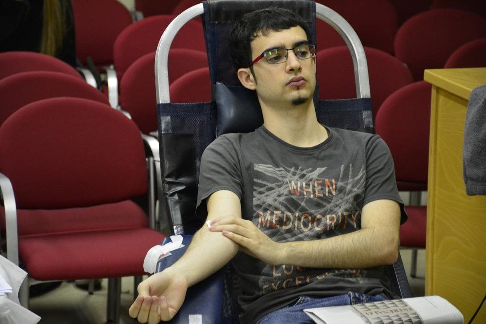 Campaña de donación de sangre en la Facultad de Ciencias Químicas.