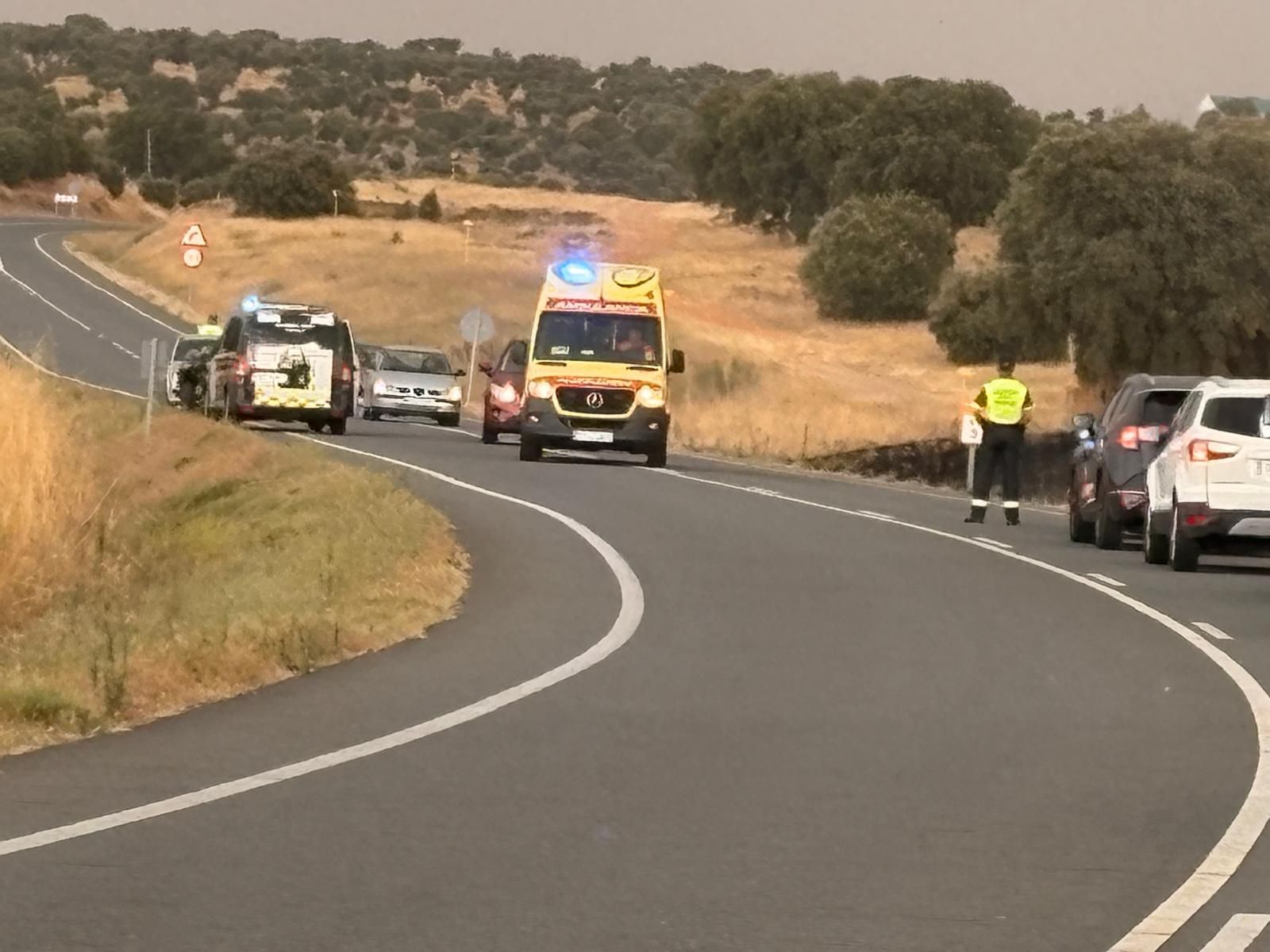 Accidente de un motorista en Santa Marta de Tormes