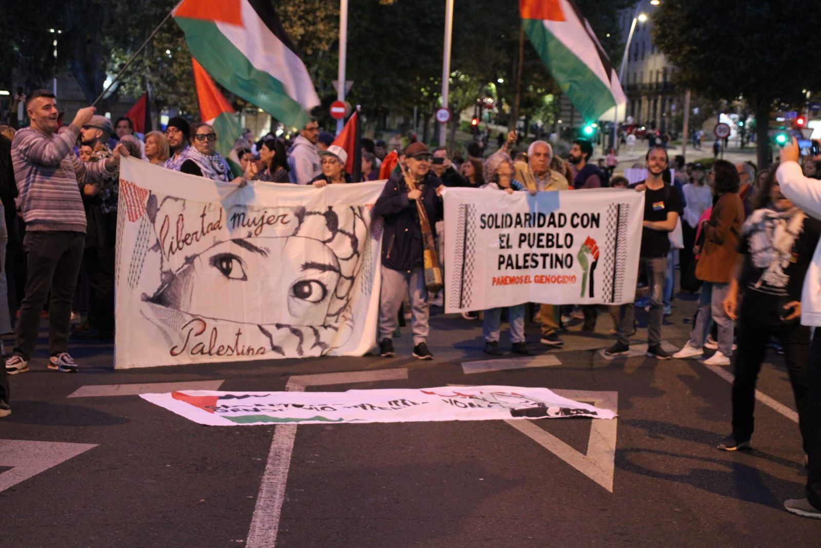 Medio millar de personas se manifiestan en Salamanca en apoyo a Palestina y la flotilla