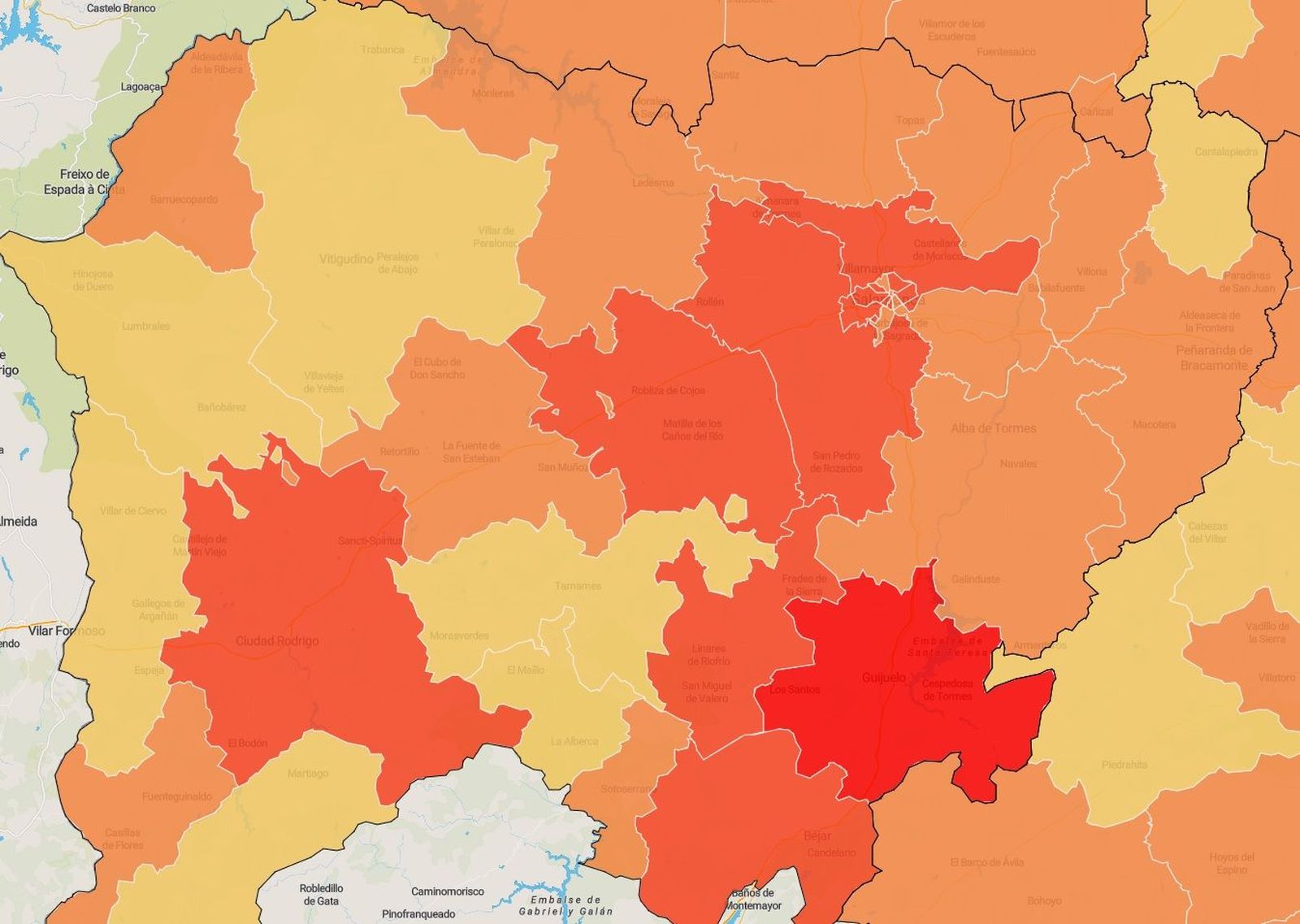 Mapa del coronavirus a 18 de febrero