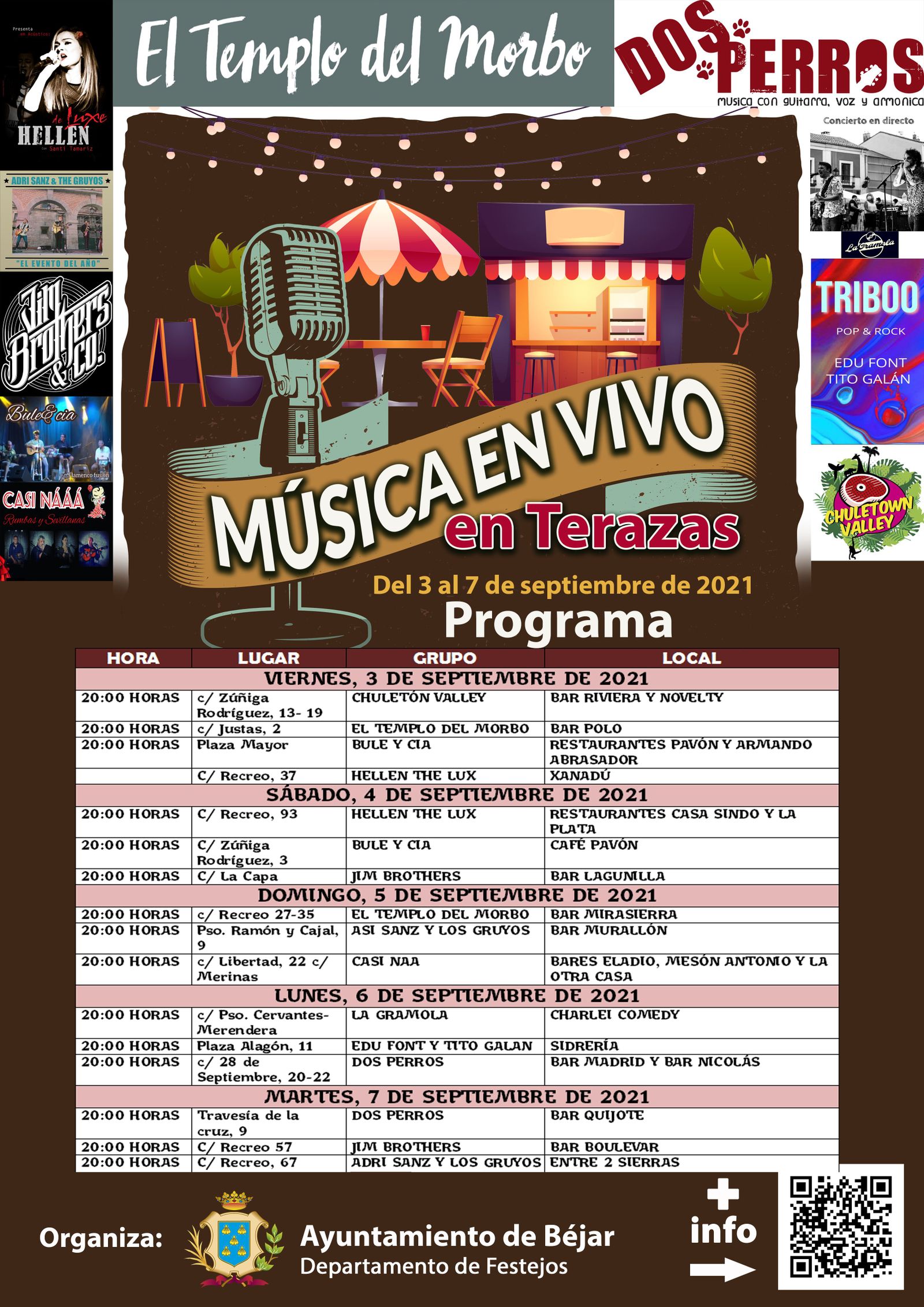 Cartel del programa música en terrazas 2021