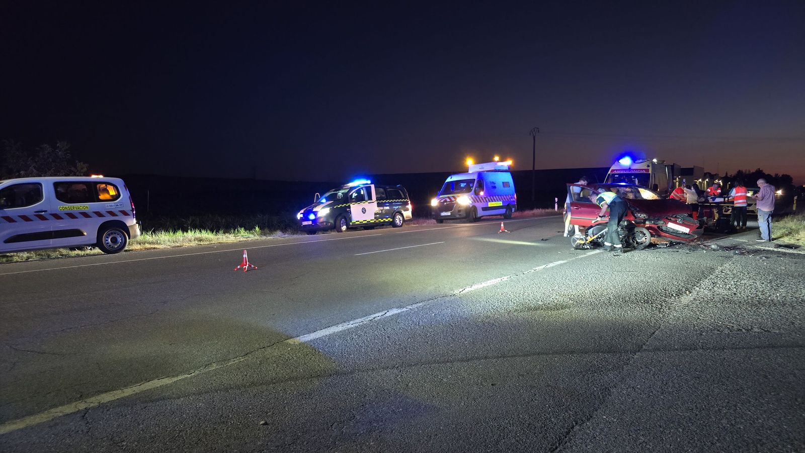 Accidente en la carretera de Pelabravo a Calvarrasa de Abajo