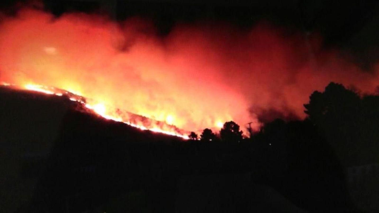 Incendio forestal. Foto de archivo.