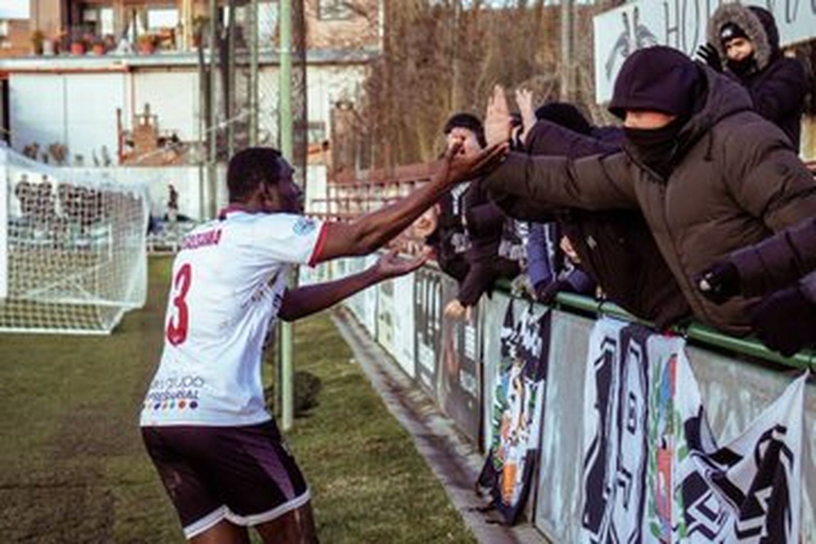 Souley celebra su gol ante el Atlético Astorga