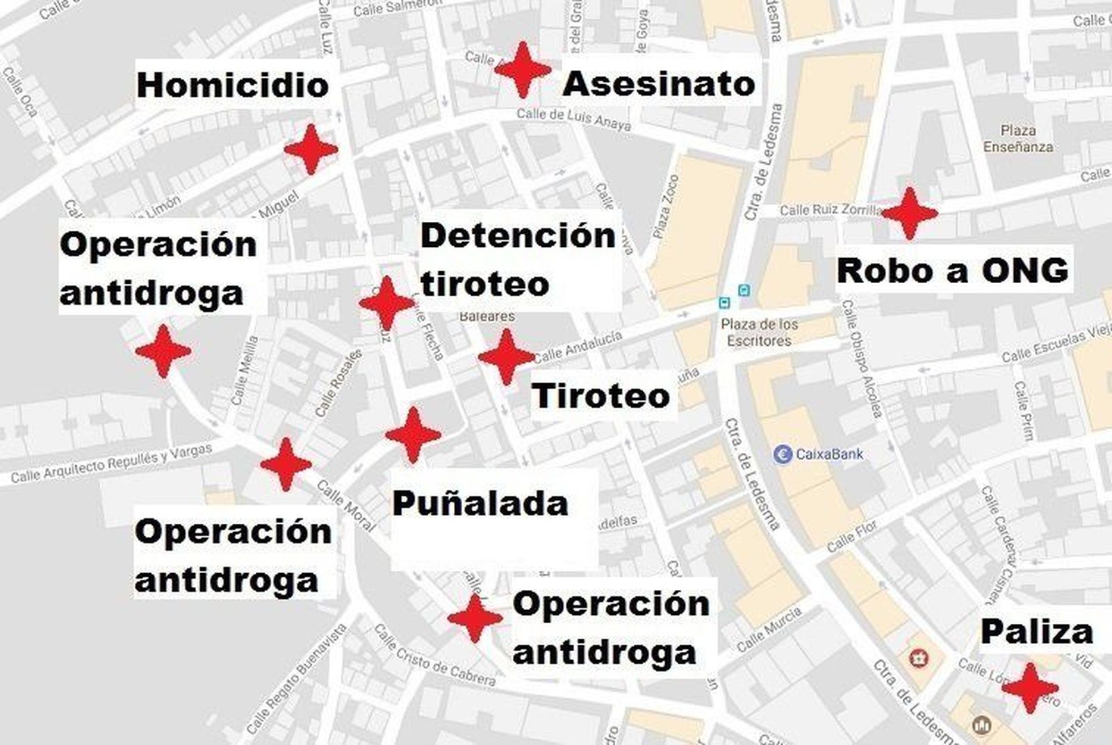 La criminalidad se multiplica en un área concreta de Pizarrales durante el último año