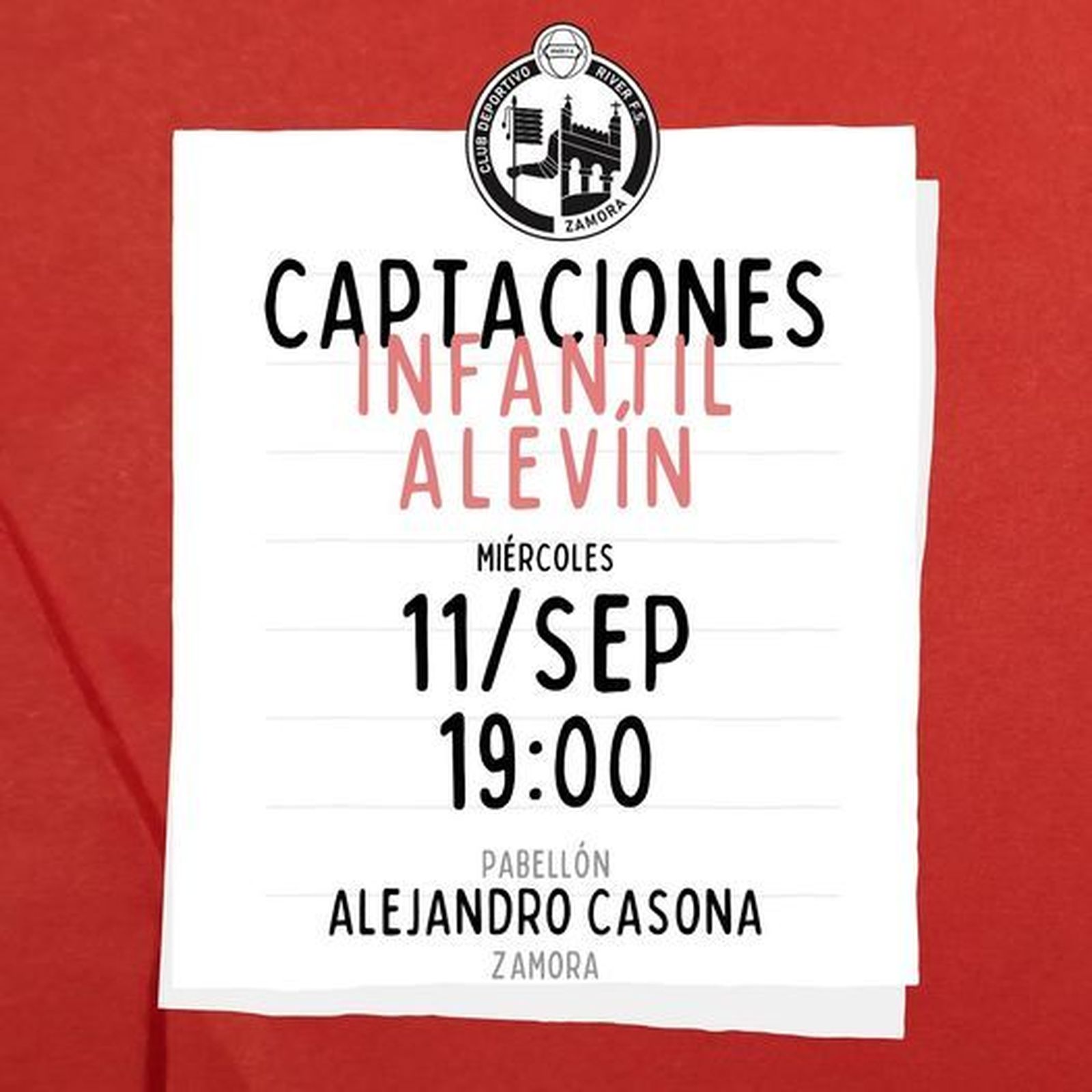 Jornada de captación River Zamora. Redes Sociales del Club