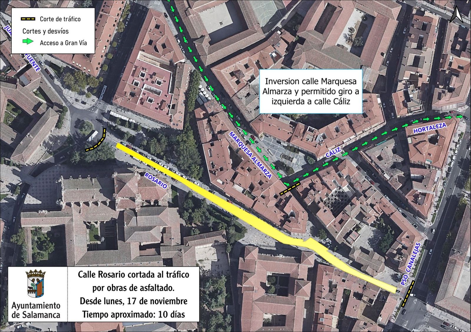 Corte de tráfico calle Rosario