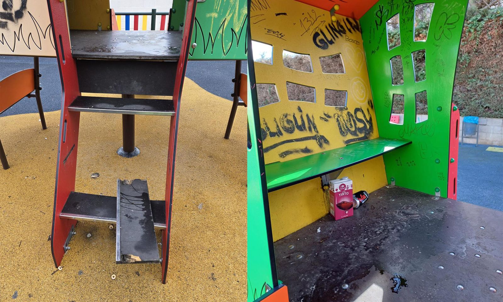 Actos vandálicos en el parque infantil de Morales del Vino