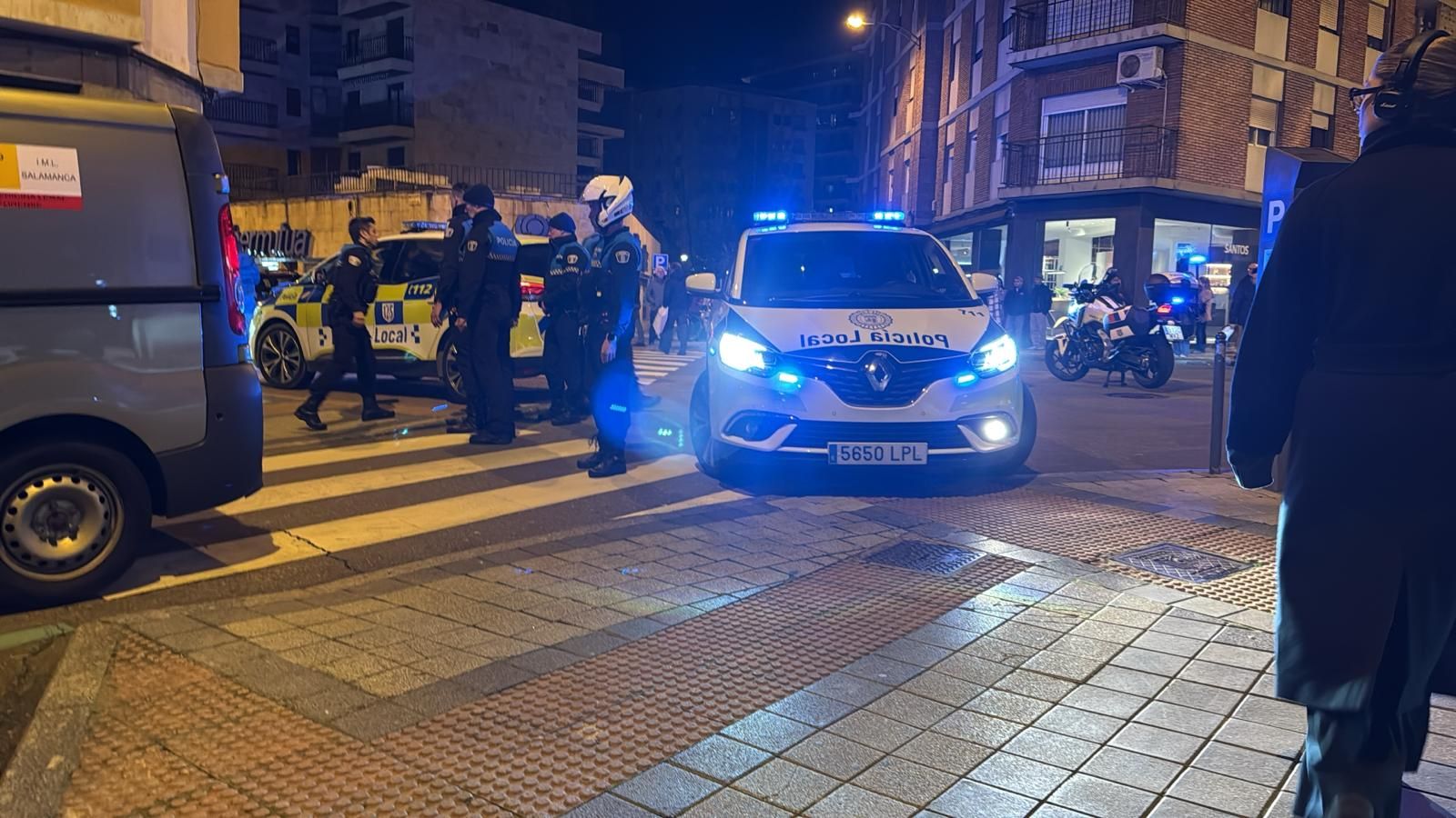 Policía Local en el lugar del accidente