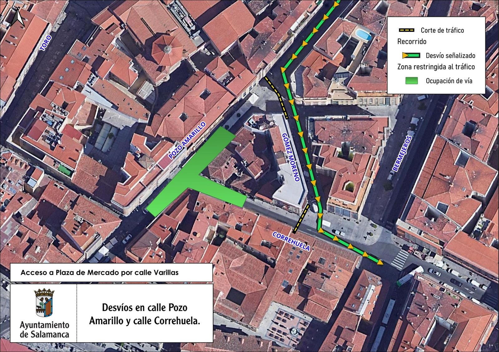 Cortes y desvios calle Correhuela