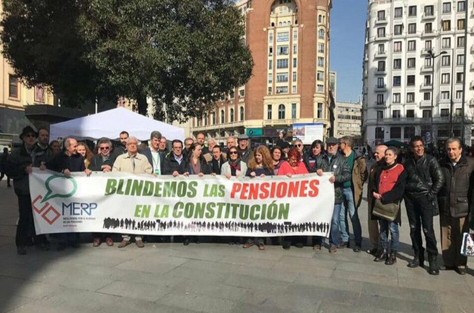 La MERP en una de las muchas concentracones por toda España