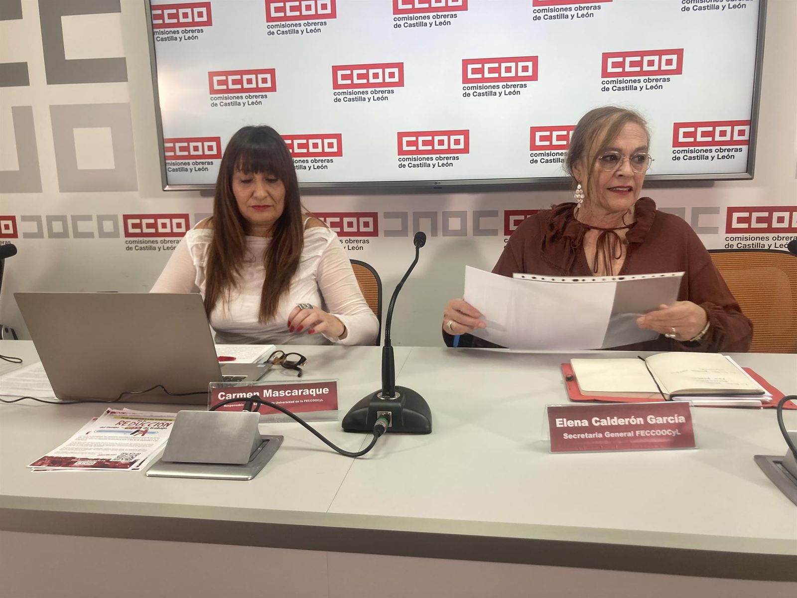 Mascaraque y Calderón, en rueda de prensa.  EUROPA PRESS