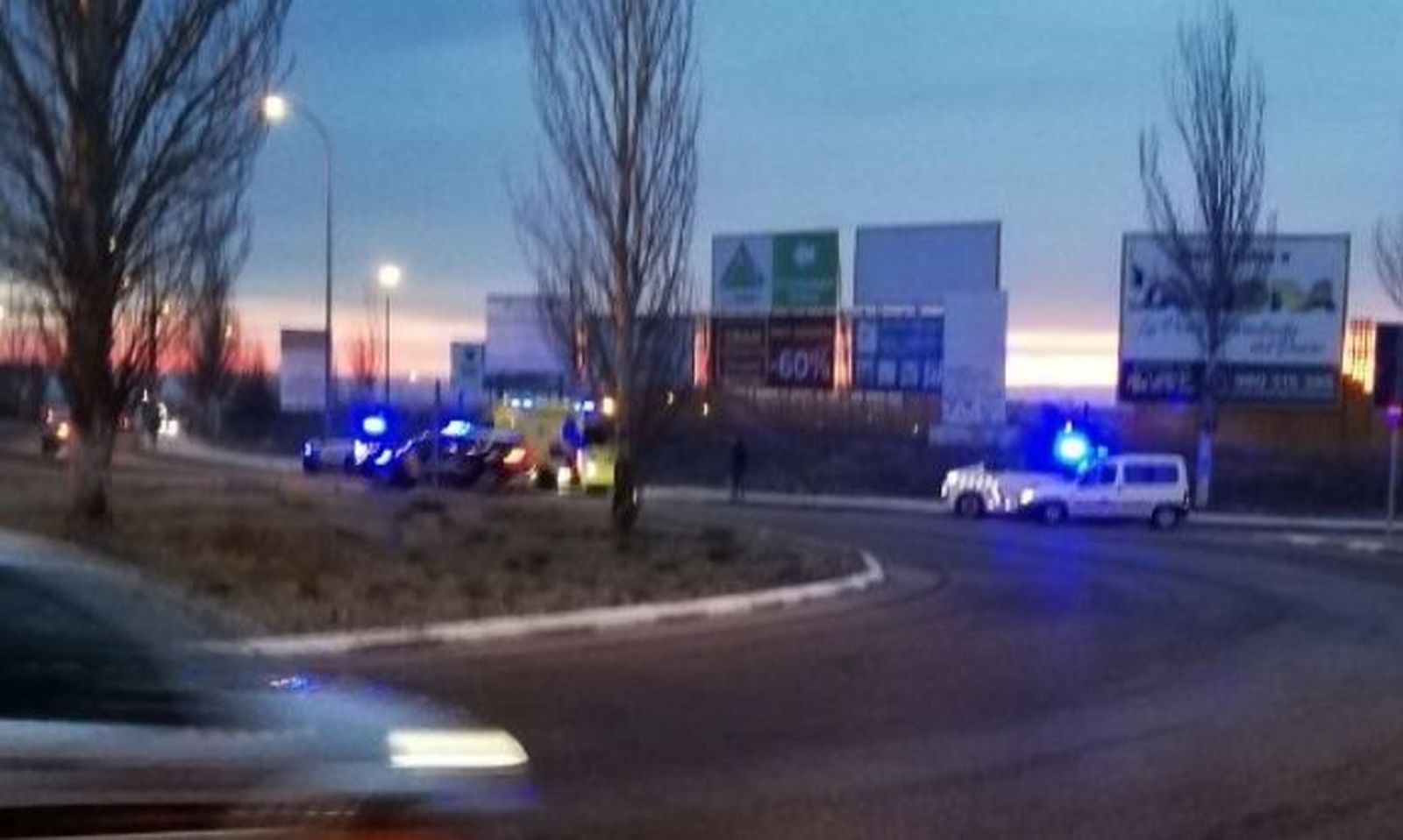 Imagen de accidente en la rotonda del Sancho
