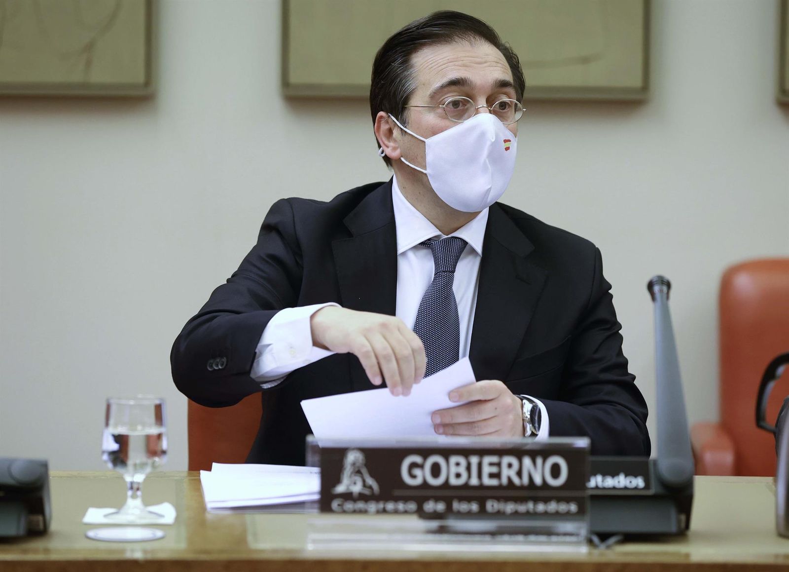 El ministro de Exteriores, Unión Europea y Cooperación, José Manuel Albares, comparece en la Comisión de Asuntos Exteriores en el Congreso de los Diputados, a 23 de febrero de 2022, en Madrid (España). - Eduardo Parra - Europa Press