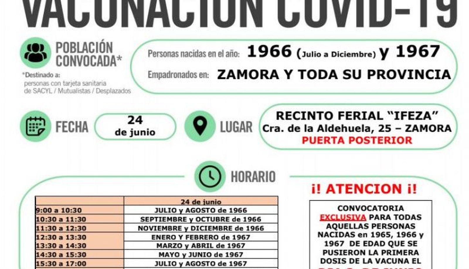 Segundas dosis Zamora