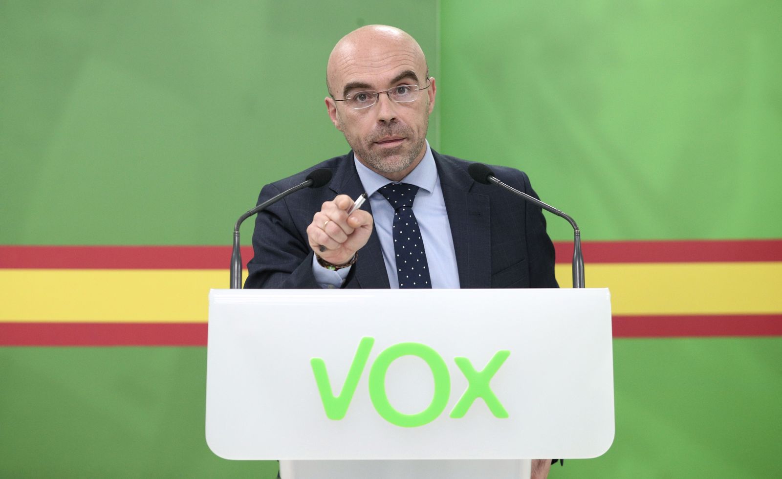 El eurodiputado Jorge Buxadé, portavoz de la dirección de Vox