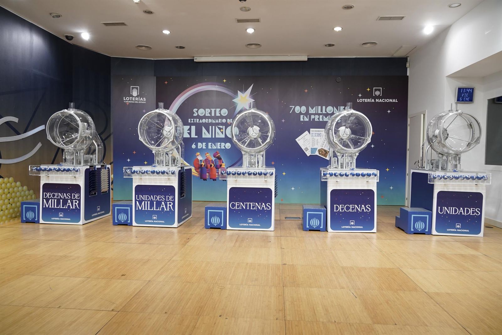 Archivo   Los bombos antes de la celebración del Sorteo Extraordinario del Niño, a 6 de enero de 2023