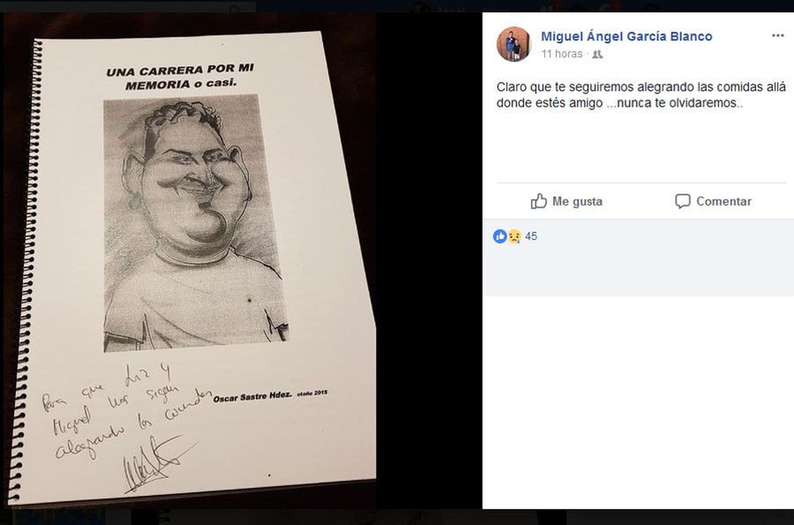 Condolencias oscar sastre zamora