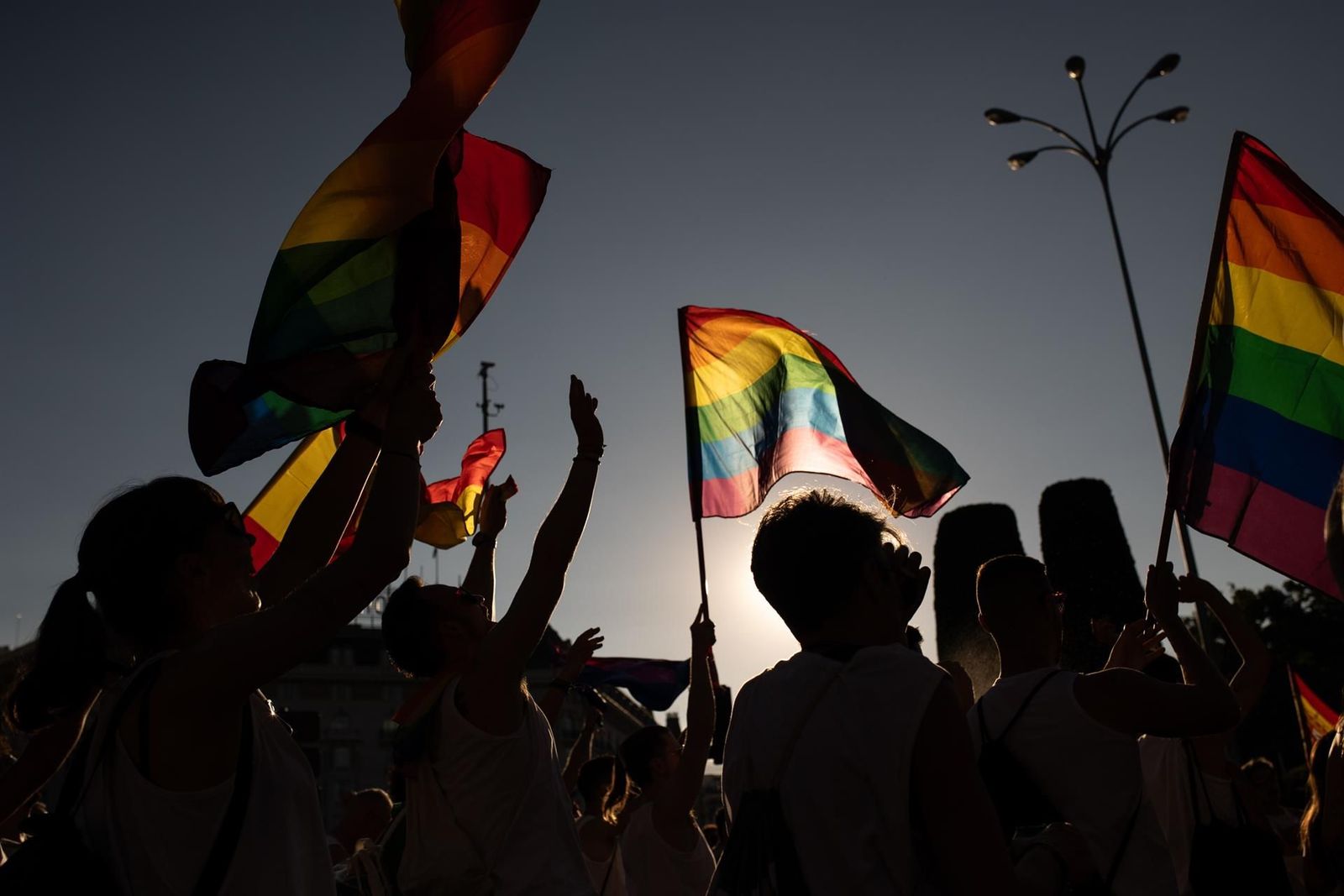 Varias personas con banderas LGTBI durante la manifestación estatal del Orgullo LGTBI+ 2024. Foto Alejandro Martínez Vélez - Europa Press Varias personas con banderas LGTBI durante la manifestación estatal del Orgullo LGTBI+ 2024. Foto Alejandro Martínez Vélez - Europa Press