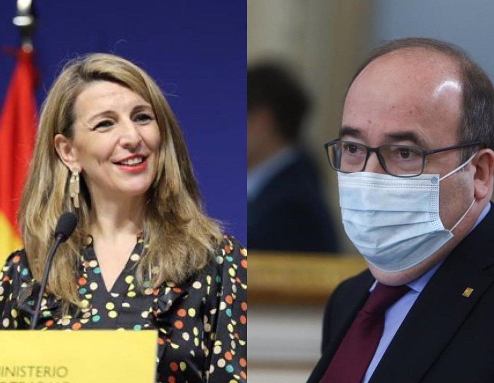 Los ministros Yolanda Díaz y Miquel Iceta. FOTO EP