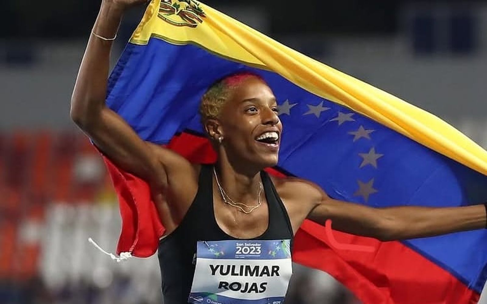 Yulimar Rojas tras el oro conseguido en los Juegos Centroamericanos y del Caribe. Foto: Instagram