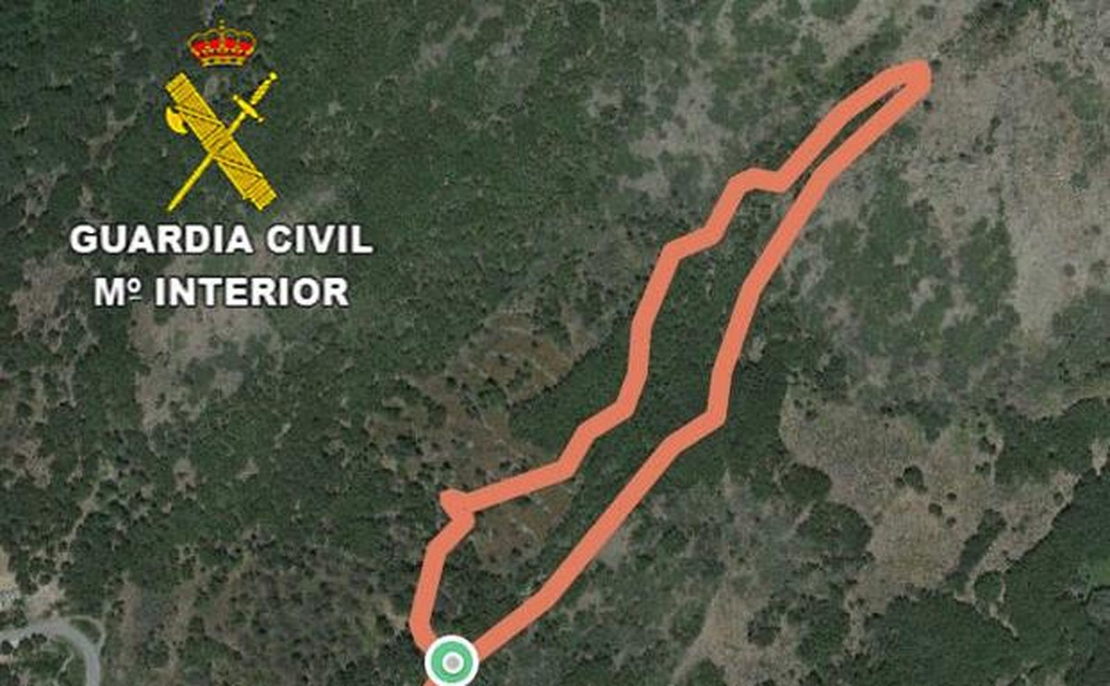 Itinerario que realizó la Guardia Civil para rescatar a los nueve senderistas