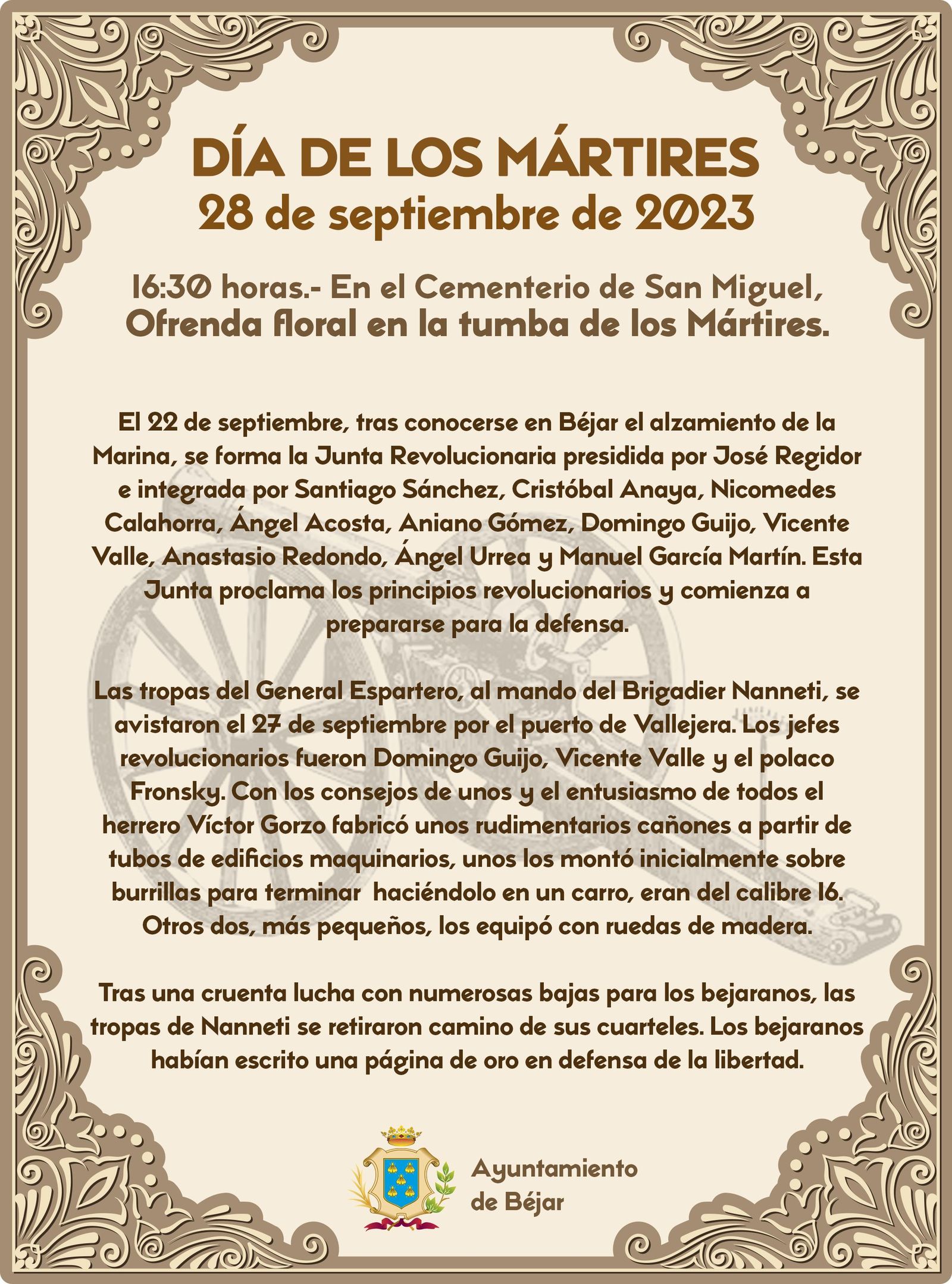 CARTEL Día de los Mártires 2023