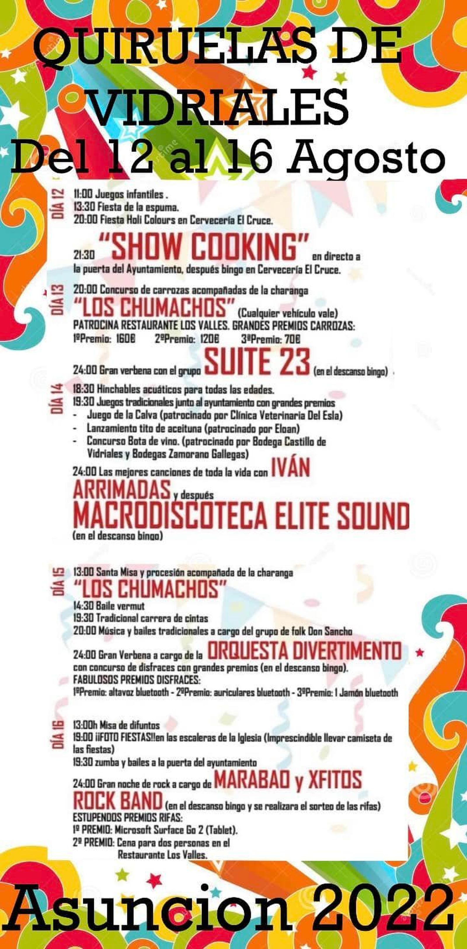 Programa de fiestas de Quiruelas de Vidriales