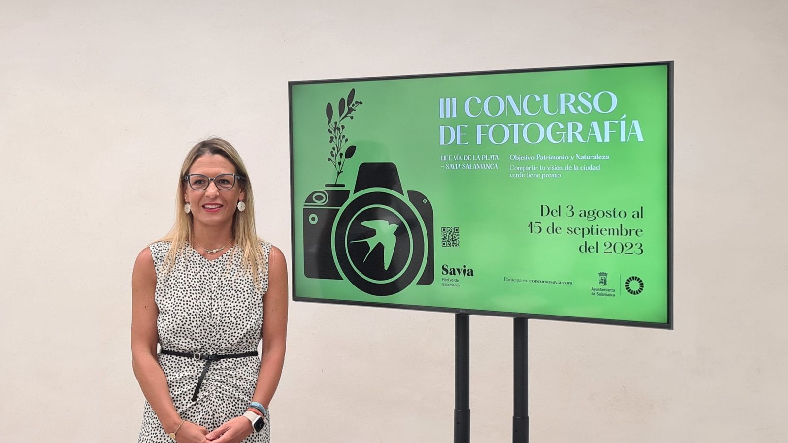 III Concurso fotografía Life Via de la Plata de Salamanca, concejala de Medio Ambiente, María José Coca. Foto de archivo