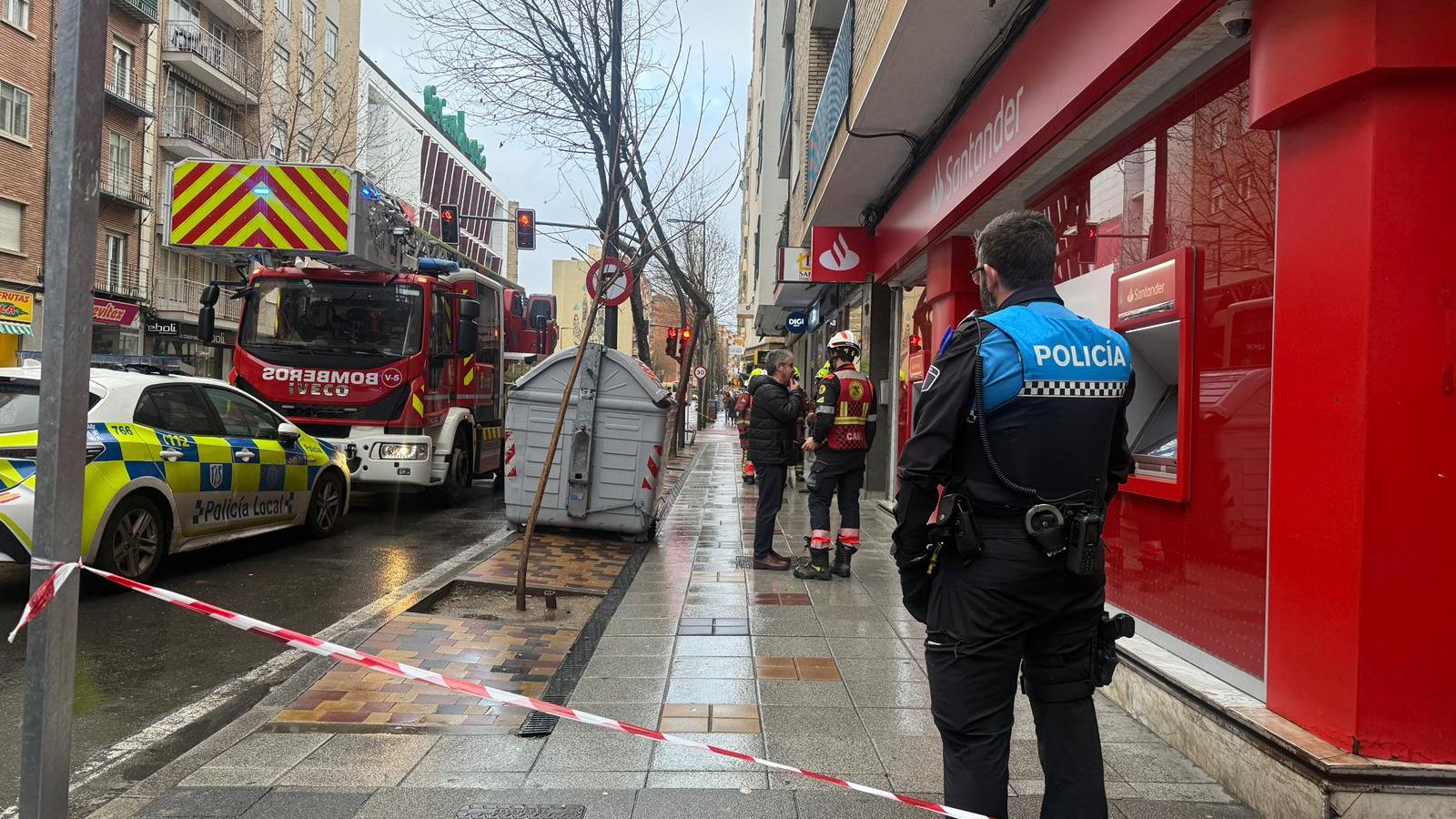 Bomberos en la intervención en María Auxiliadora