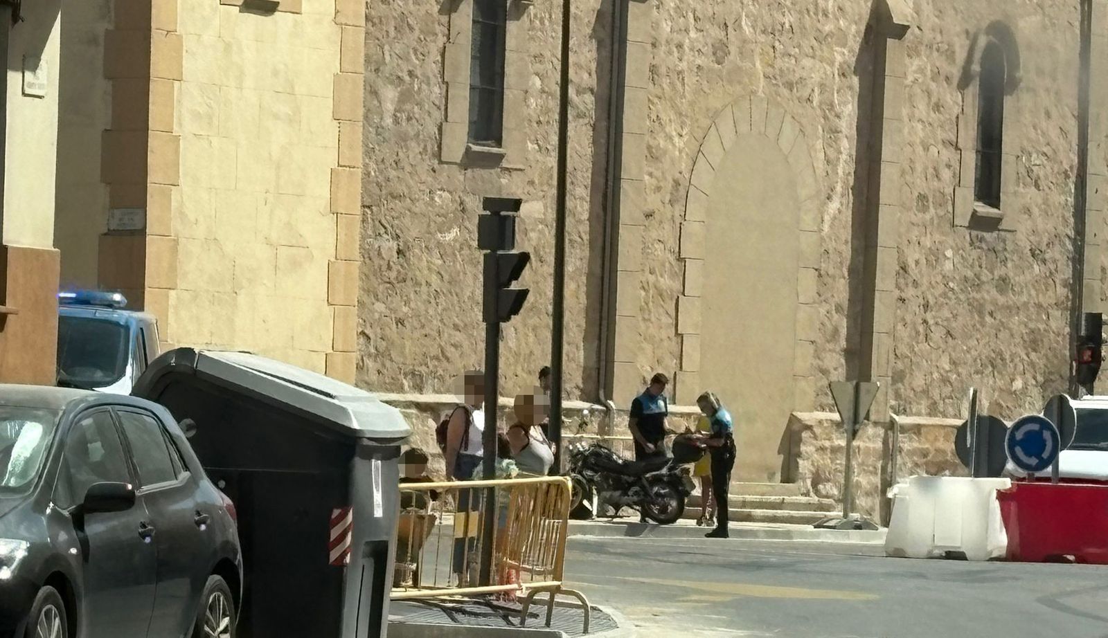 Accidente en la rotonda de la Plaza de San Lázaro este viernes