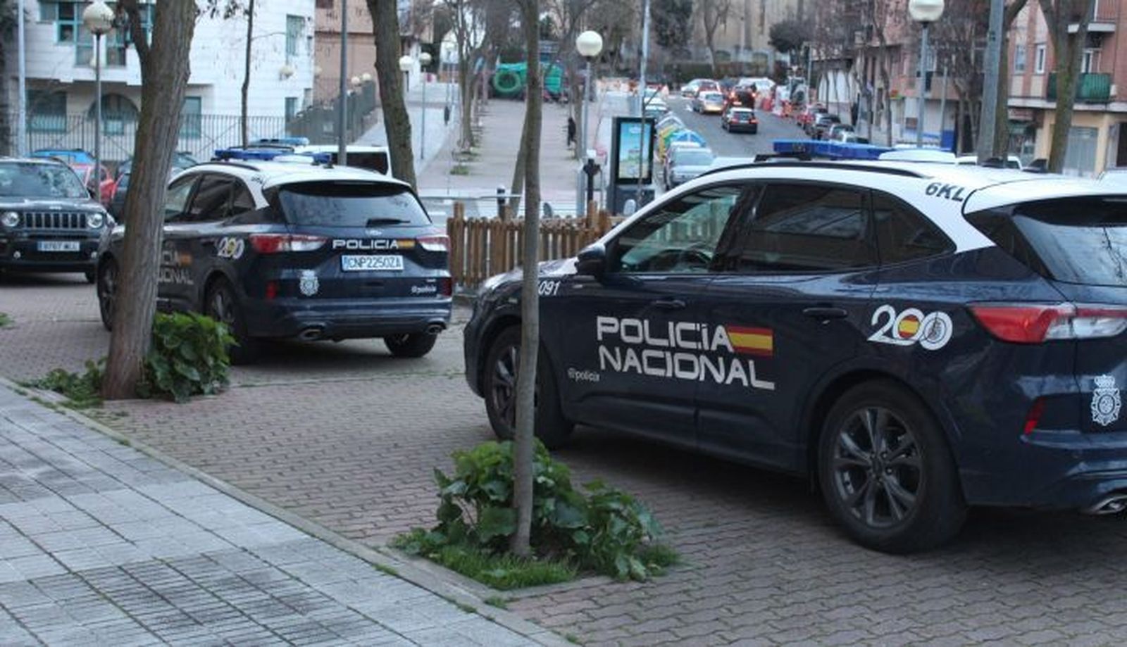 Despliegue policial en la calle Alfarero con un detenido, viernes, 23 de febrero. Fotos S24H