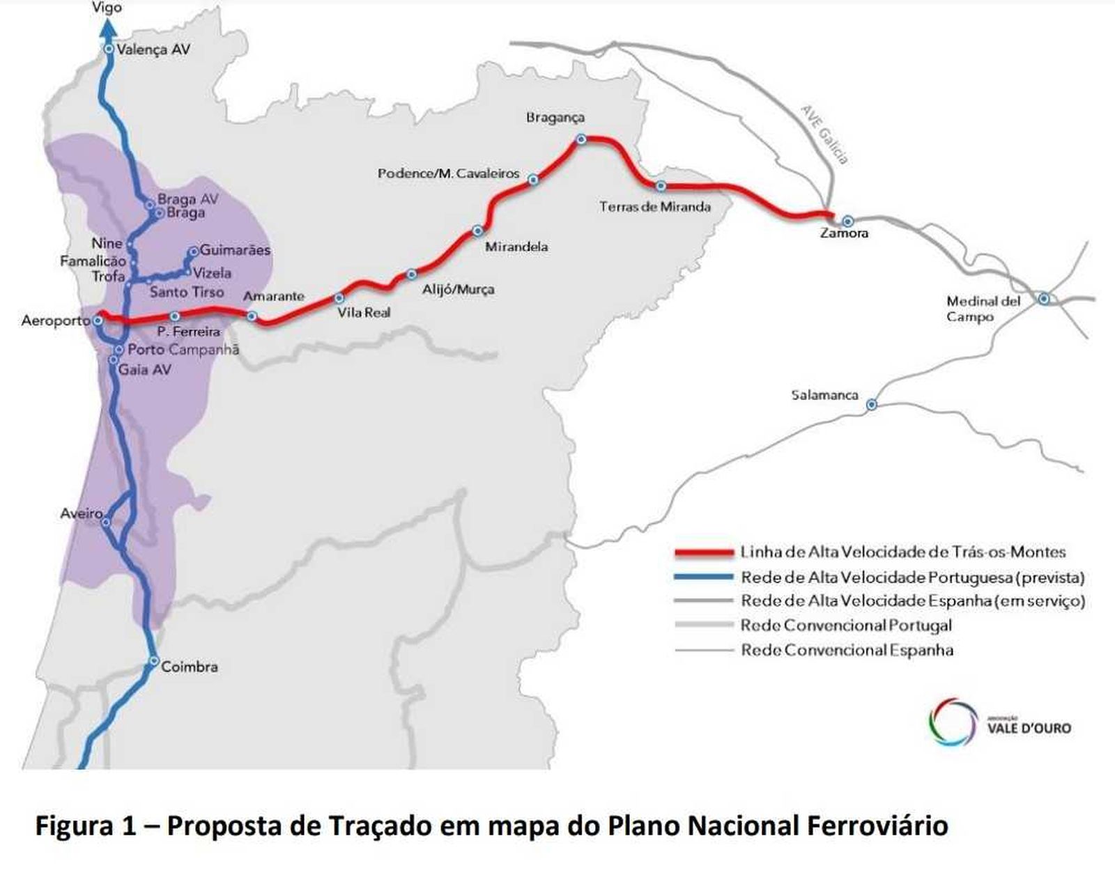 Imagen de la propuesta de la Alta Velocidad España Portugal