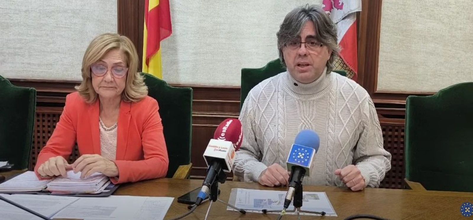 Purificación Pozo y Luis Francisco Martín en rueda de prensa. Imagen Bejar en Europa