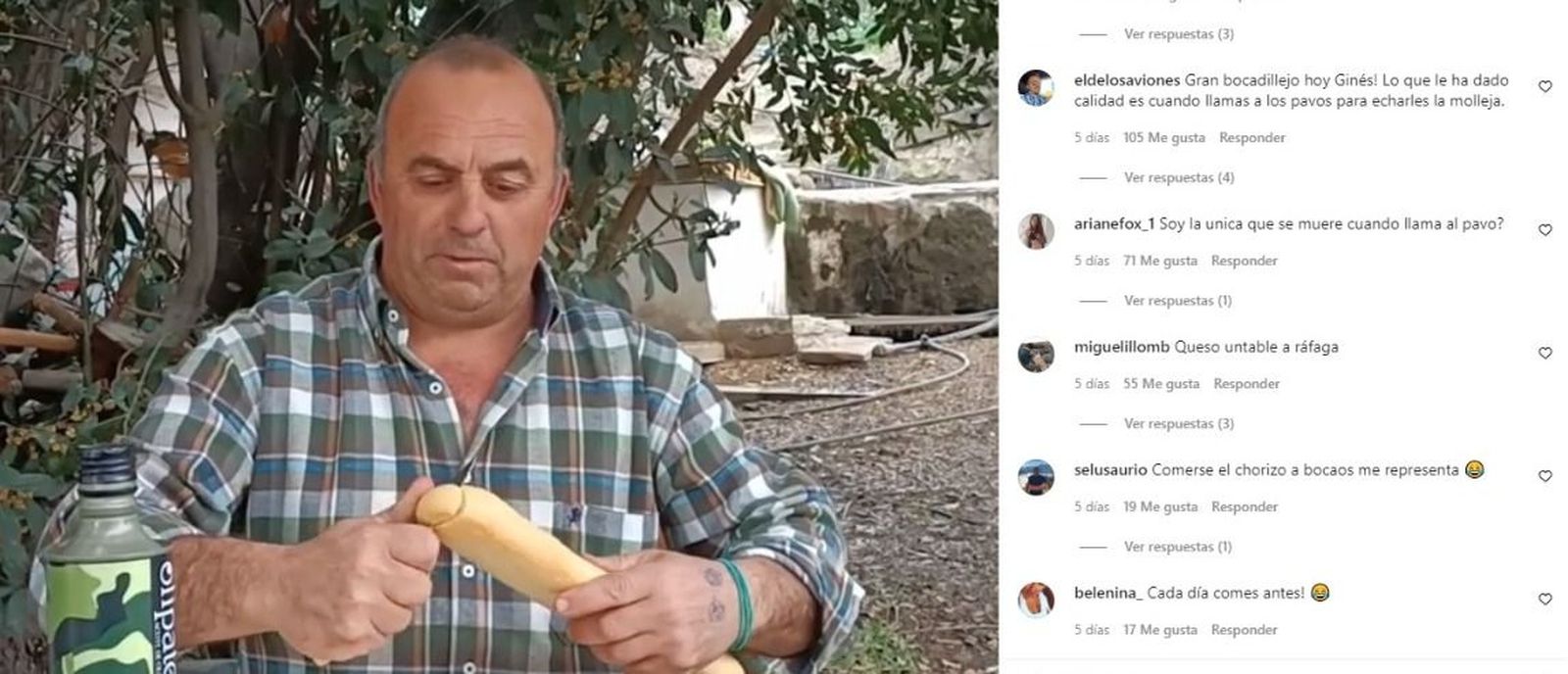 Ginés en una de sus meriendas. Instagram