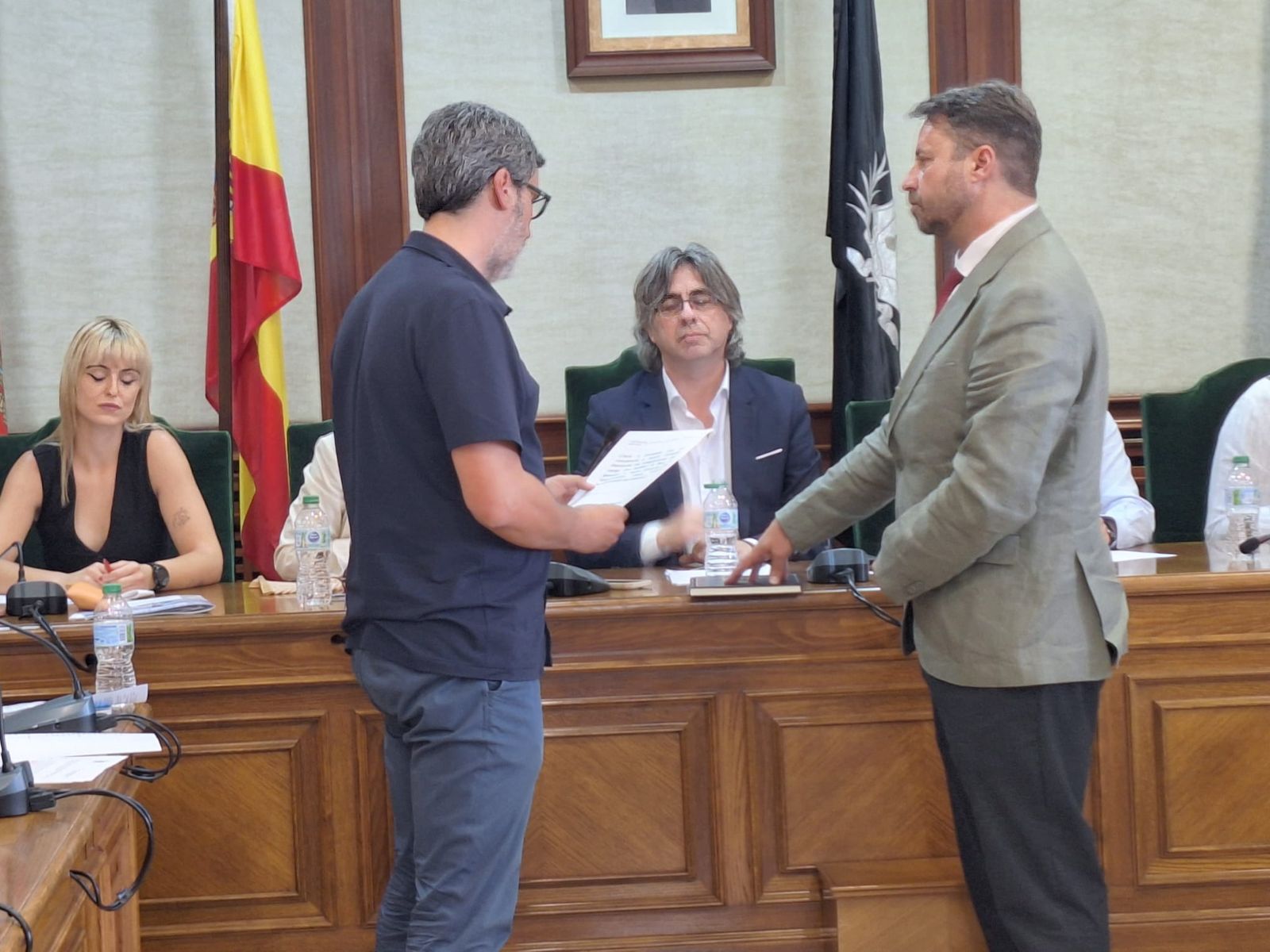 Antonio Cámara, alcalde de Béjar, junto con Luis Francisco el día de la moción de censura