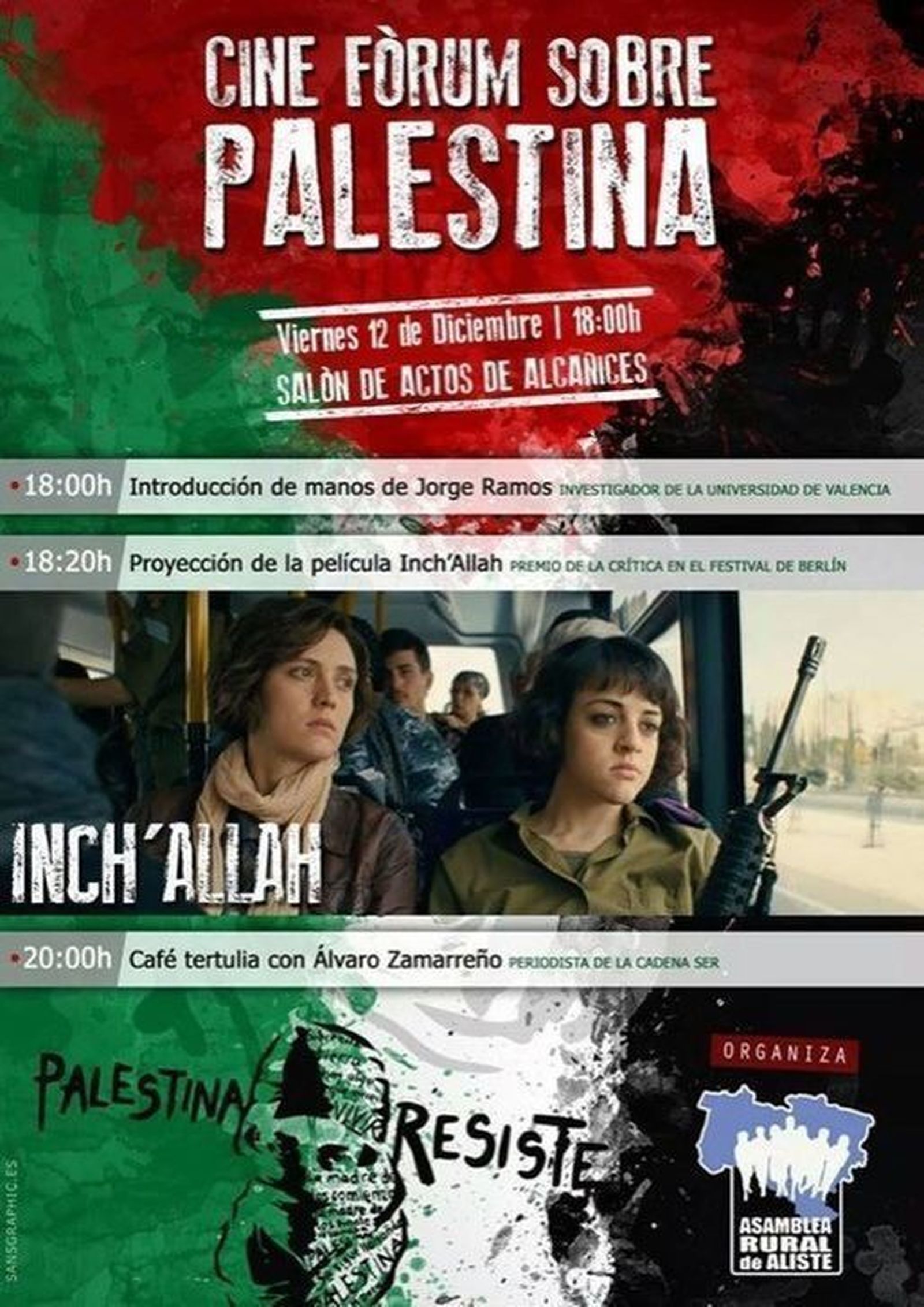 La Asamblea Rural de Aliste organiza un cine fórum sobre Palestina