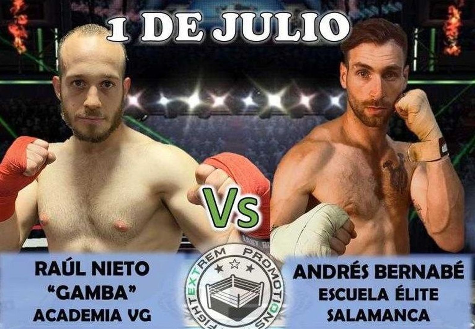 Andrés Bernabé, perteneciente a la Escuela Élite de Salamanca frente a Raúl Nieto, también conocido como ‘El Gamba’, perteneciente a la Academia VG