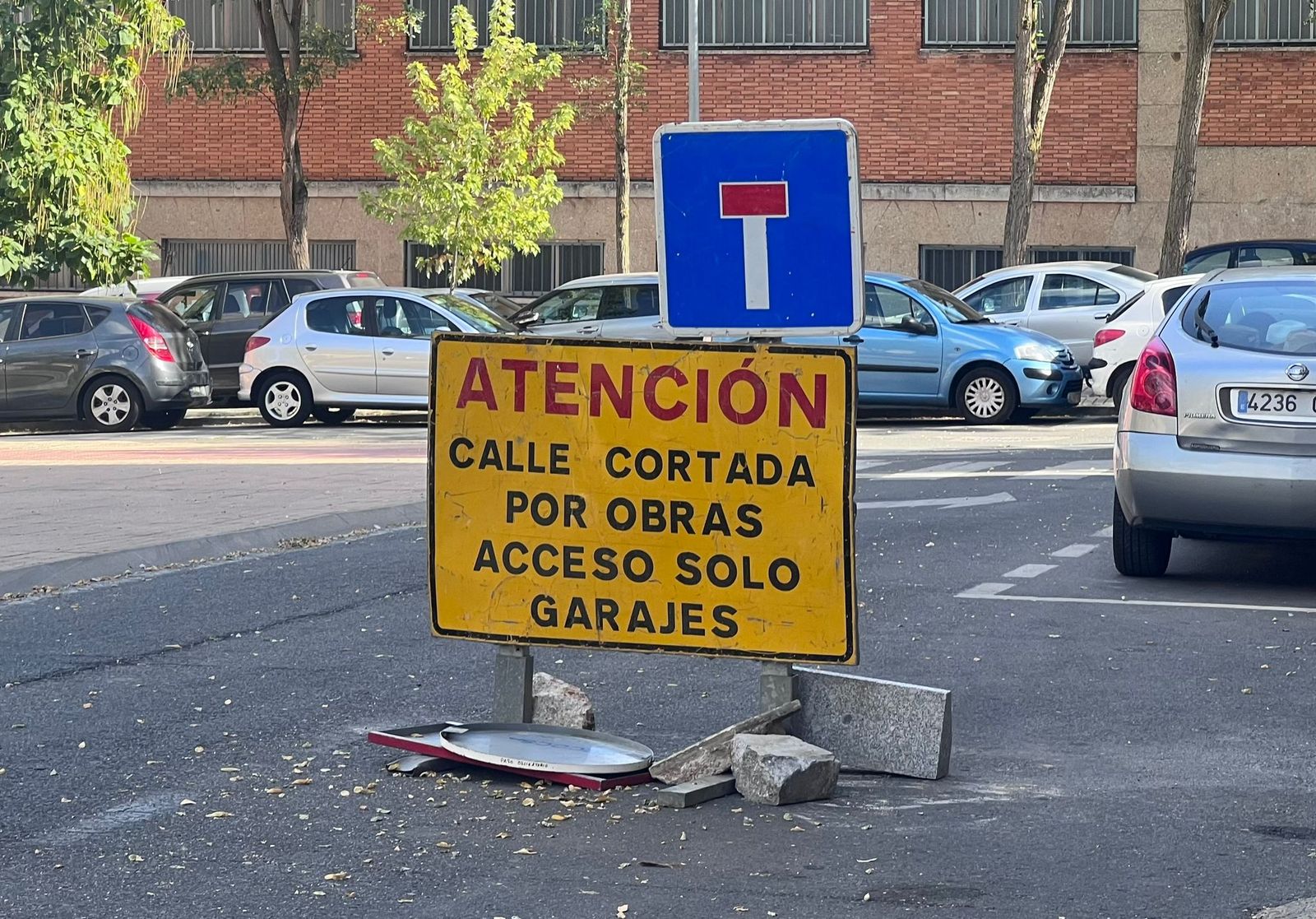 Corte de tráfico, obras en el Regato del Anís