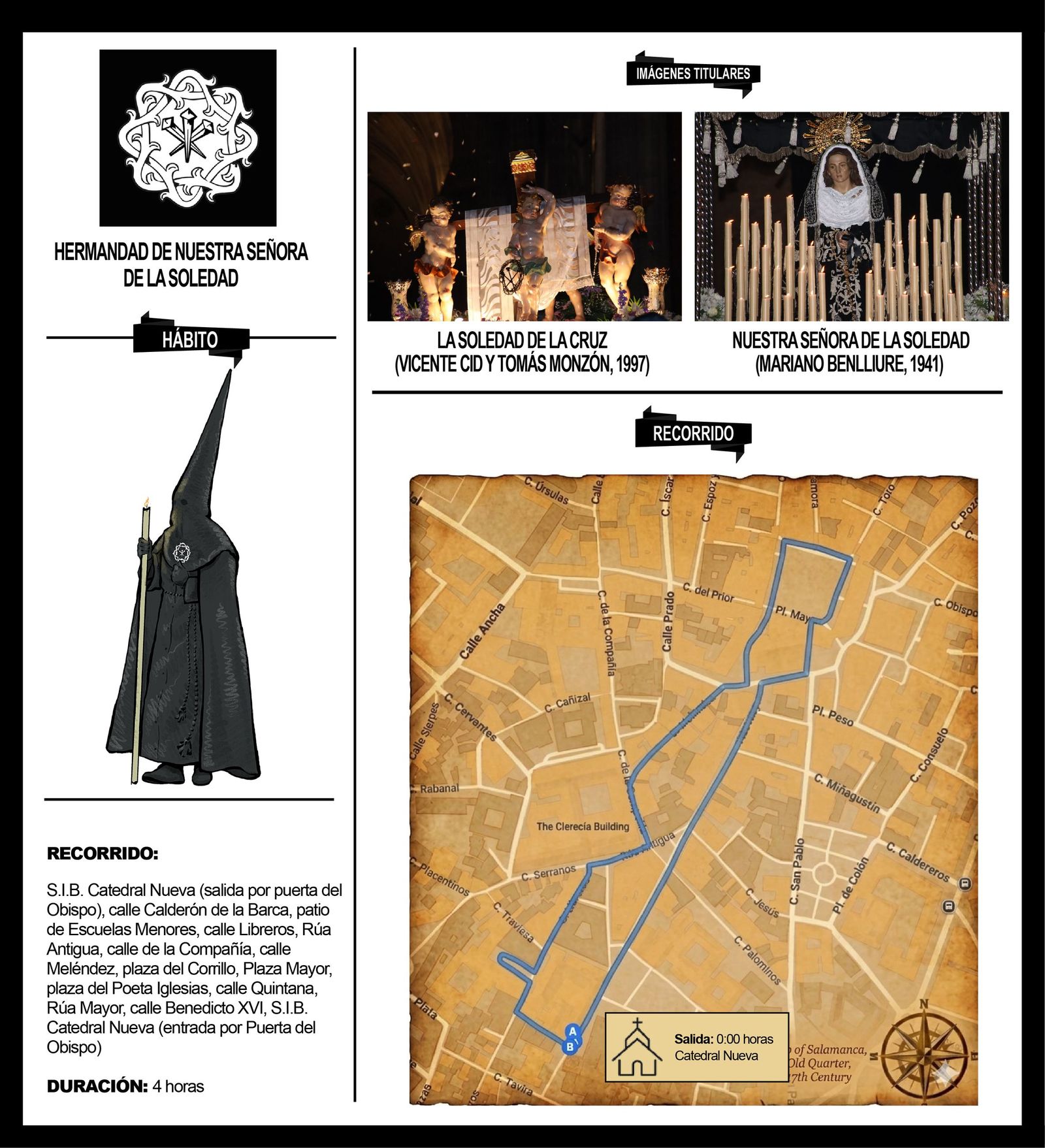 Infografía de la hermandad de Nuestra Señora de la Soledad